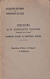 Discours. Prononcés devant la Conférence Plénière. Questions d' Italie, de Bulgarie et d' Albanie
