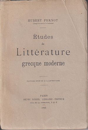 Etudes de Littératur grecque moderne Etudes de Littératur grecque moderne