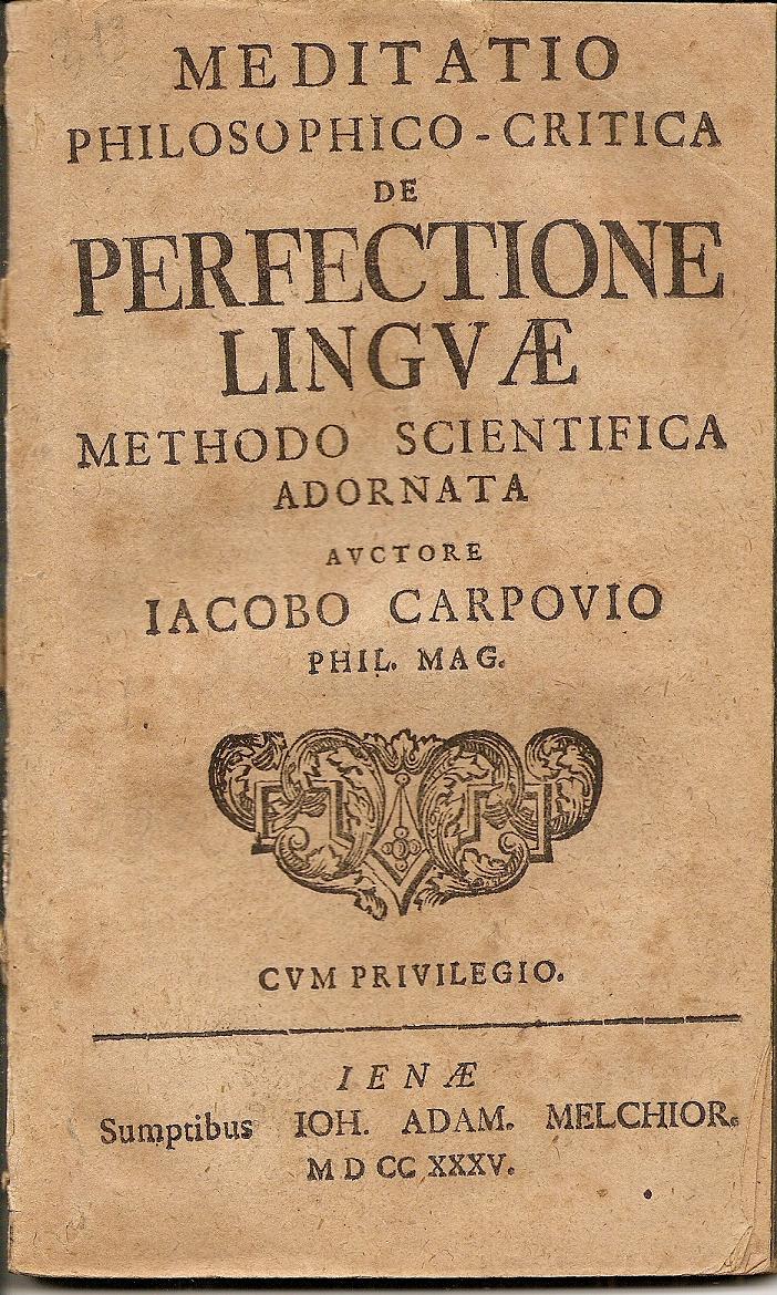 Meditatio philosophico-critica de perfectione linguae methodo scientifica adornata…